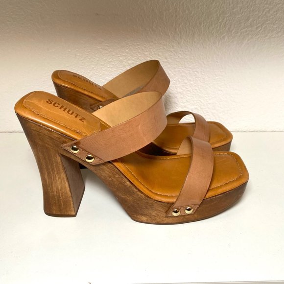 SCHUTZ Brown Wedge Heels 9.5 - Picture 4 of 7